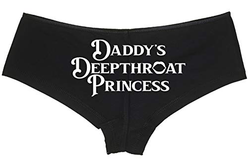 Daddys Deepthroat Princess - Black Boyshort Panties