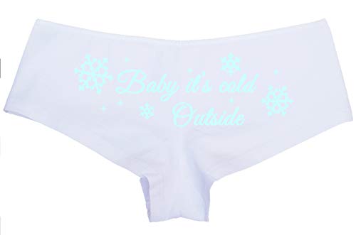 Knaughty Knickers Baby Its Cold Outside Cute Christmas Sexy Fun White Panties
