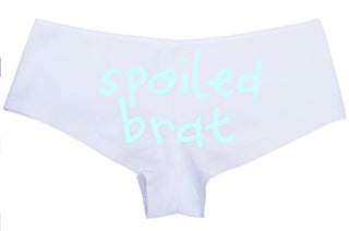 Knaughty Knickers Spoiled Brat DDLG Sexy White Boyshort Panties for Little Sub