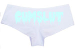 Knaughty Knickers - Daddy's CUMSLUT White Boy Short Panties - Flirty Cum Slut Boyshort Underwear - BDSM ccgl dlg DDLG