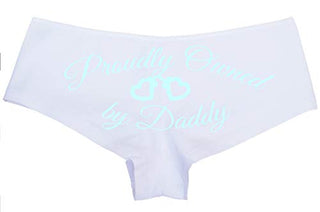 Knaughty Knickers BDSM DDLG Proudly Owned White Boyshort for Baby Girl Princess