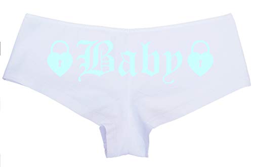 Knaughty Knickers Baby Daddy's Little Girl Princess Goth Sexy White Boyshort DDLG