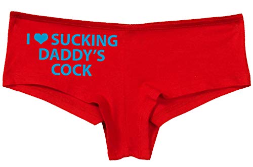 Knaughty Knickers I Love Sucking Daddys Cock DDLG Oral Slutty Red Panties