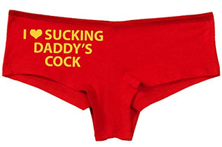 Knaughty Knickers I Love Sucking Daddys Cock DDLG Oral Slutty Red Panties