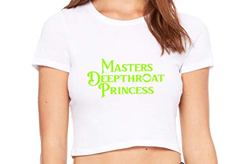 Knaughty Knickers Masters Deepthroat Princess Oral Sex White Crop Tank Top