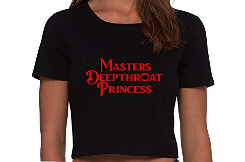 Knaughty Knickers Masters Deepthroat Princess Oral Sex Black Cropped Tank Top