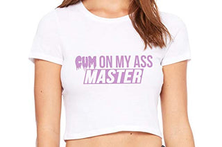 Knaughty Knickers Cum On My Ass Master Cum Play Cumslut White Crop Tank Top