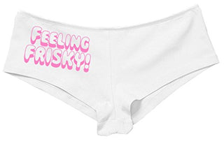 Kanughty Knickers Women's Feeling Frisky Booty Funny Sexy Boyshort White