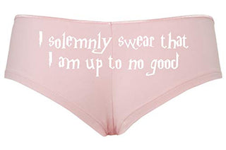 Knaughty Knickers I Solemnly Swear That I Am up to No Good Pink Boyshort Panties