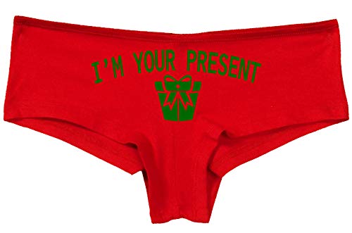 Knaughty Knickers I AM YOUR PRESENT IM I WILL BE GIFT Slutty Red Panties
