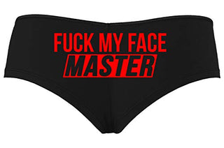 Knaughty Knickers Fuck My Face Master Oral Deepthroat Black Boyshort Panties