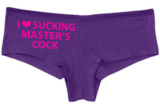 Knaughty Knickers I Love Sucking Masters Cock Blowjob Slut Slutty Purple Panties