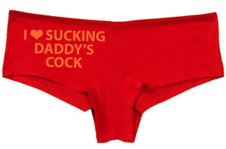 Knaughty Knickers I Love Sucking Daddys Cock DDLG Oral Slutty Red Panties