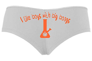 Knaughty Knickers I Like Boys With Big Bongs Pot Weed Slutty White Boyshort