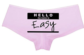 Knaughty Knickers Women's Hello My Name is Easy Funny Hot Sexy Boyshort