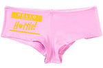 Kanughty Knickers Women's Hello My Name is Hottie Fun Booty Hot Sexy Boyshort Soft Pink