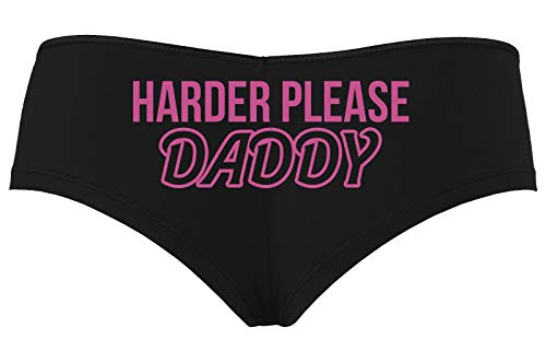 Knaughty Knickers Harder Please Daddy Give It To Me Rough Black Boyshort Panties