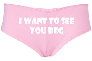 Knaughty Knickers I Want To See You Beg Get On Your Knees Pink Boyshort Panties