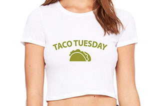 Knaughty Knickers Eat My Taco Tuesday Lick Me Oral Sex White Crop Tank Top