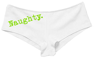 Kanughty Knickers Women's Cute Be Naughty Design Show What You Got Boyshort White