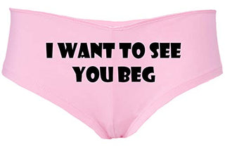 Knaughty Knickers I Want To See You Beg Get On Your Knees Pink Boyshort Panties