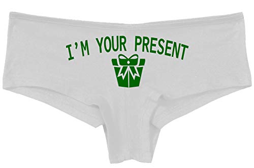 Knaughty Knickers I AM YOUR PRESENT IM I WILL BE GIFT Slutty White Panties