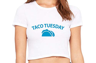 Knaughty Knickers Eat My Taco Tuesday Lick Me Oral Sex White Crop Tank Top