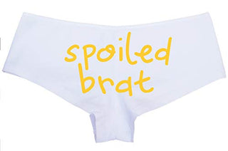 Knaughty Knickers Spoiled Brat DDLG Sexy White Boyshort Panties for Little Sub