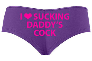 Knaughty Knickers I Love Sucking Daddys Cock DDLG Oral Slutty Purple Boyshort