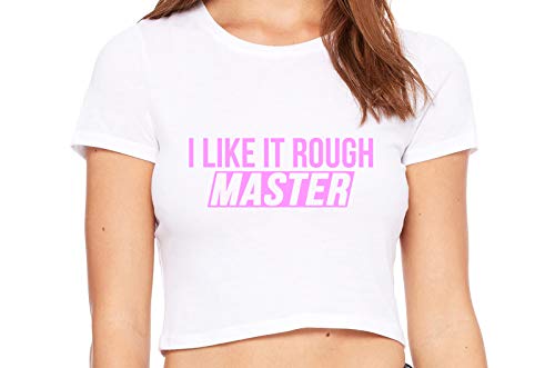 Knaughty Knickers I Like It Rough Master Give To Me Hard White Crop Tank Top