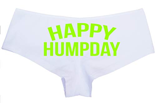 Knaughty Knickers Happy Humpday Selfies Sexy White Boyshorts for Social Media