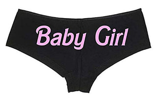 Knaughty Knickers Daddy's Baby Girl black boyshort with pink logo