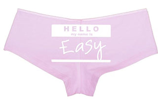 Knaughty Knickers Women's Hello My Name is Easy Funny Hot Sexy Boyshort