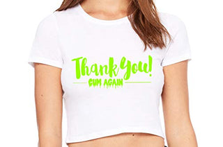 Knaughty Knickers Thank You Cum Again Sexy Flirty Cumslut White Crop Tank Top