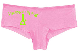 Knaughty Knickers I Like Boys With Big Bongs Pot Weed Pink Boyshort Panties