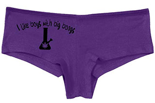 Knaughty Knickers I Like Boys With Big Bongs Pot Weed Slutty Purple Panties