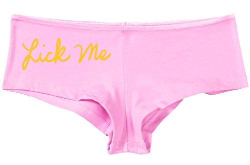 Kanughty Knickers Women's Lick Me Cute Fun Booty Shorty Hot Sexy Boyshort Soft Pink