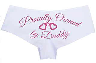 Knaughty Knickers BDSM DDLG Proudly Owned White Boyshort for Baby Girl Princess