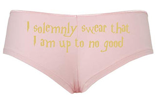 Knaughty Knickers I Solemnly Swear That I Am up to No Good Pink Boyshort Panties