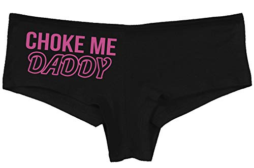 Knaughty Knickers Choke Me Daddy Obedient Submissive Black Boyshort Underwear