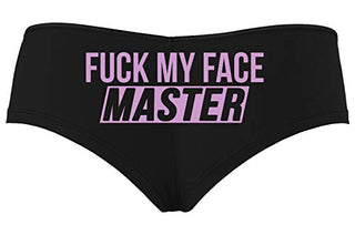 Knaughty Knickers Fuck My Face Master Oral Deepthroat Black Boyshort Panties