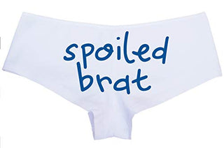 Knaughty Knickers Spoiled Brat DDLG Sexy White Boyshort Panties for Little Sub