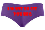 Knaughty Knickers I Want To See You Beg Get On Your Knees Slutty Purple Boyshort