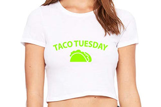 Knaughty Knickers Eat My Taco Tuesday Lick Me Oral Sex White Crop Tank Top