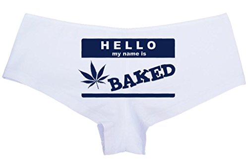 Knaughty Knickers Women's Hello My Name Is Baked Weed Hot Sexy Boyshort