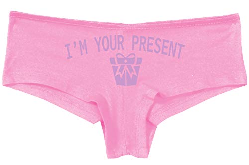 Knaughty Knickers I AM YOUR PRESENT IM I WILL BE GIFT Pink Boyshort Panties