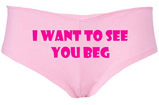 Knaughty Knickers I Want To See You Beg Get On Your Knees Pink Boyshort Panties