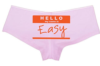 Knaughty Knickers Women's Hello My Name is Easy Funny Hot Sexy Boyshort