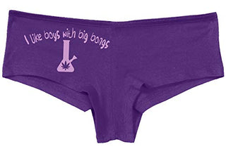 Knaughty Knickers I Like Boys With Big Bongs Pot Weed Slutty Purple Panties