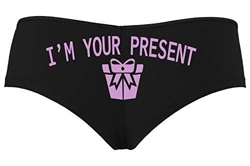 Knaughty Knickers I AM YOUR PRESENT IM I WILL BE GIFT Black Boyshort Panties